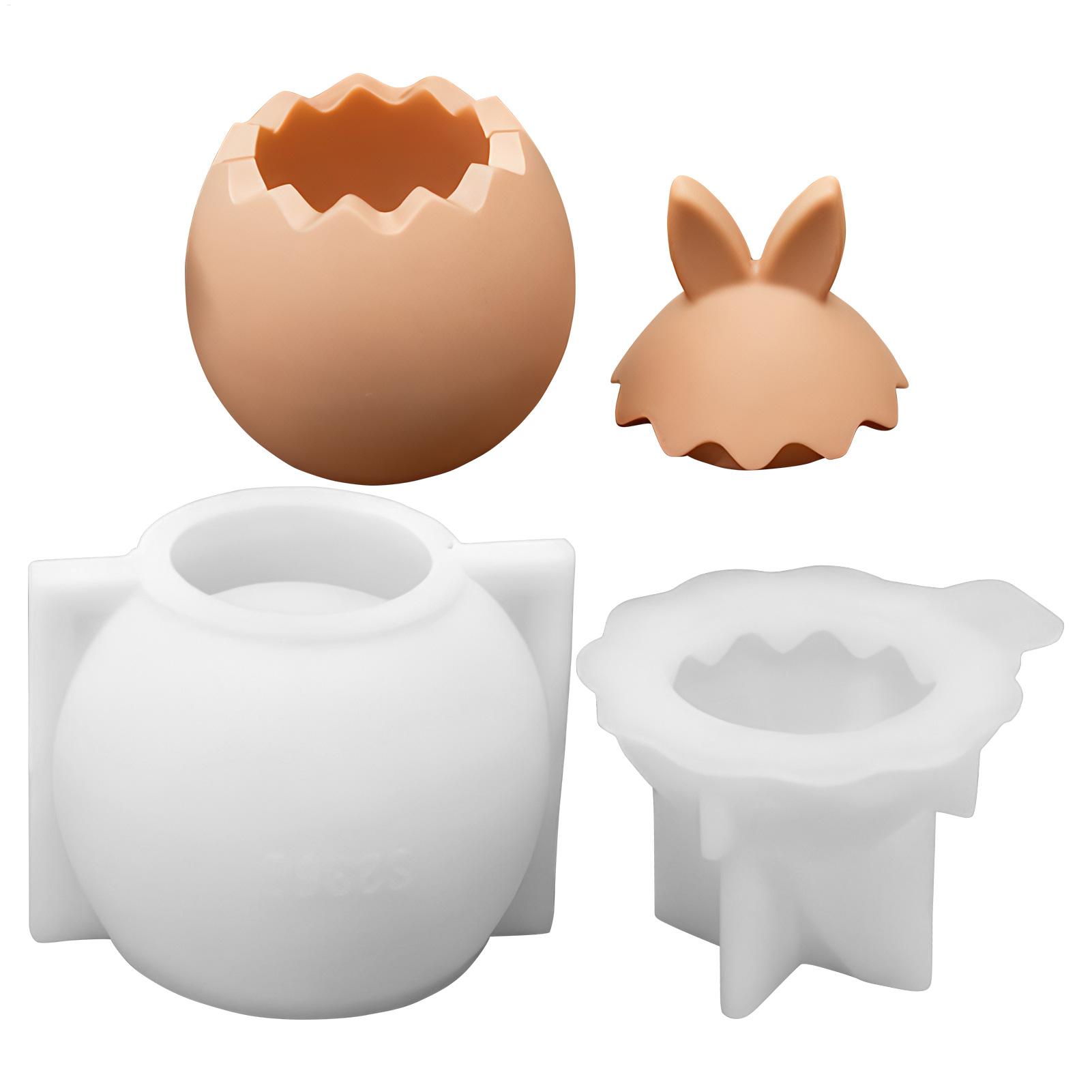 Soap Making Friends - Osterei-Formen 3D Silikon Hasenohren-Tablett Süßigkeiten- und