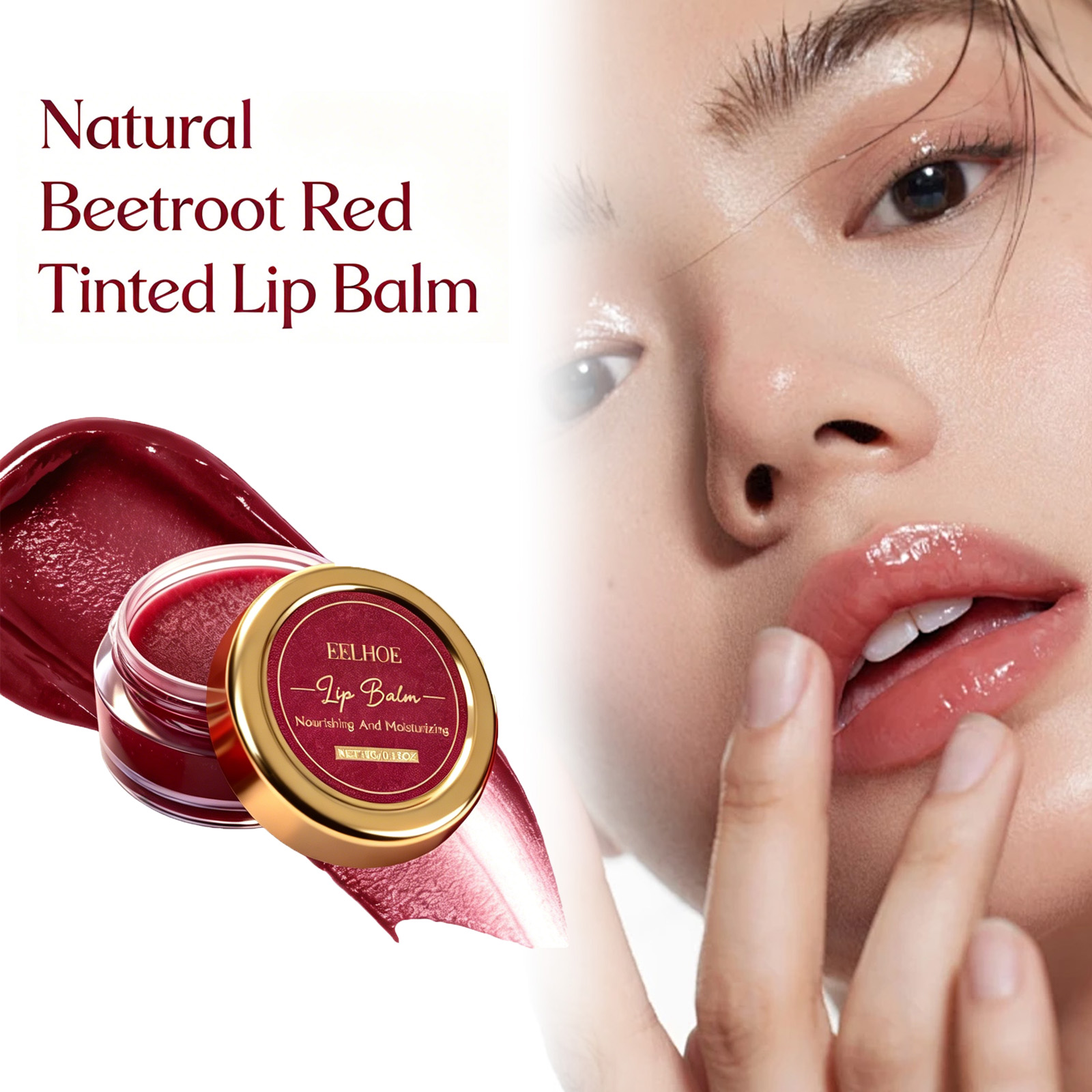 Shea Butter Raw - Rote-Bete-Lippenbalsam mit Tiefenpflege, Feuchtigkeitspflege, Glättung, Anti-Riss-Effekt,