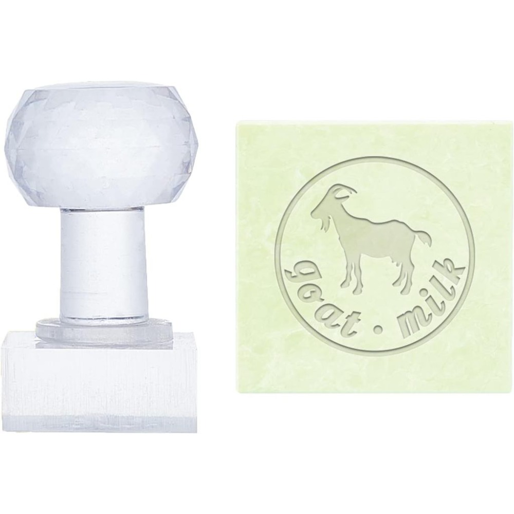 Soap Making Goats Milk - 1 Stück Ziegenmilch-Acrylstempel, Wort-Seifenprägestempel, Quadratischer Seifenstempel