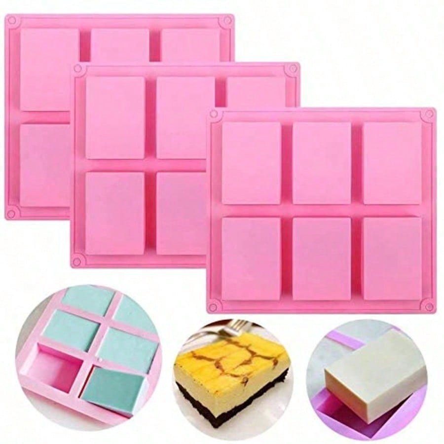 Soap Making Oven - 1-2er-Pack 6-fach Silikonformen zum Selbermachen, rosa