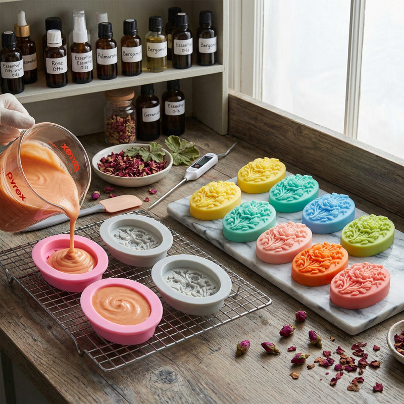 4 Silikonformen in Blumenform, – Soap Making Oven Bewertung und Preis