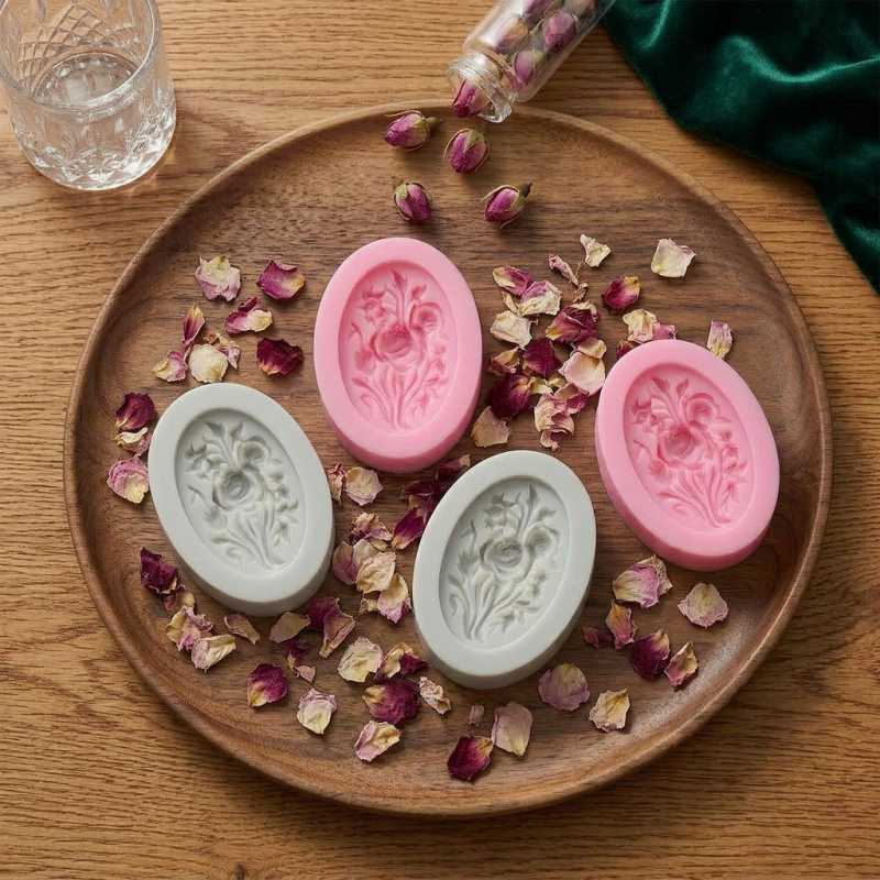 4 Silikonformen in Blumenform, – Soap Making Oven Bewertung und Preis